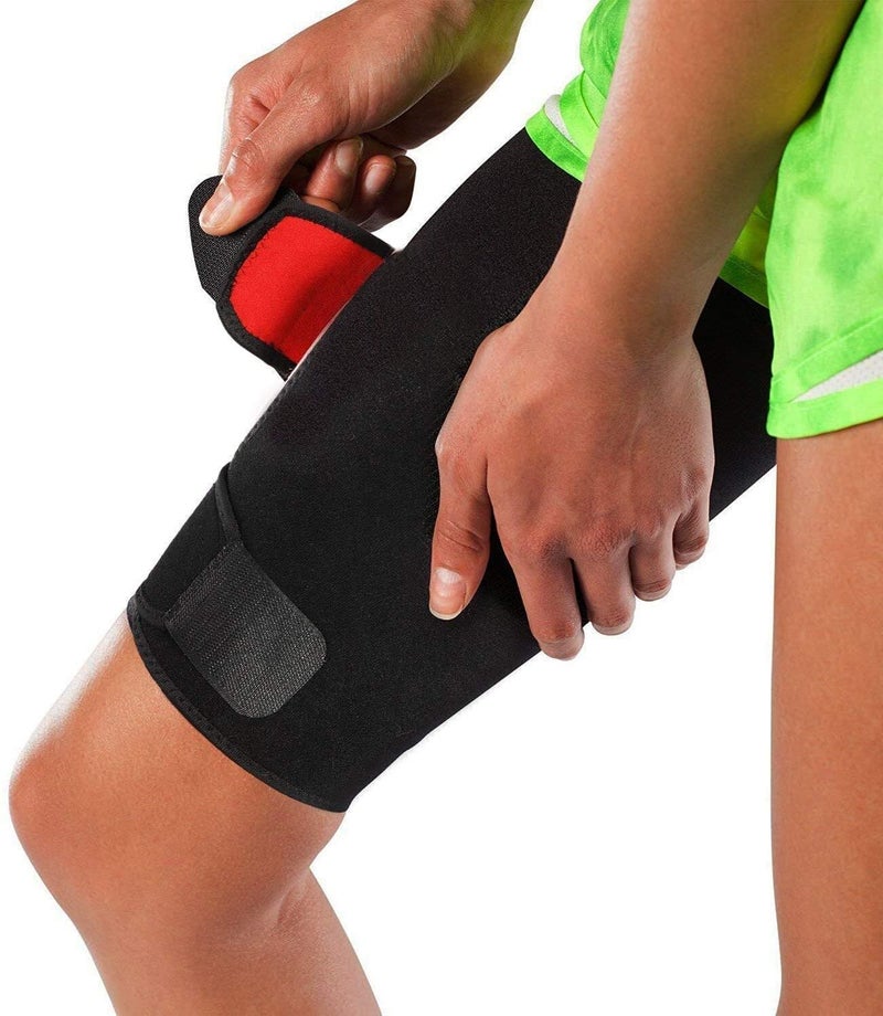 Stone and Clark Adjustable Thigh Brace Support, Quadriceps Support and Thigh Wraps for Men and Women. Unisex Breathable Neoprene Non-Slip Hamstring Compression Sleeve - Image 1